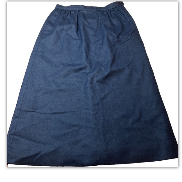 Pendleton plain BLUE WOOL midi SKIRT women’s SIZE 6 petite Back Slit office work - Picture 1 of 12